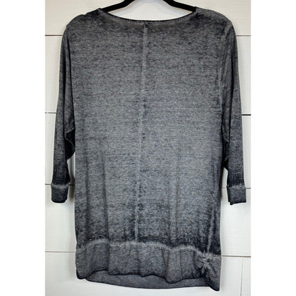 Vanity 3/4 Sleeve Gray Blouse Women's Size 2XL