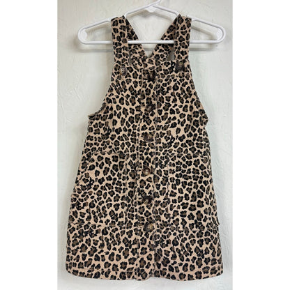 Wonder Nation Brown Overall Dress Girl's Size 3t