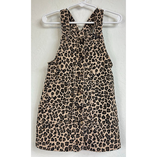 Wonder Nation Brown Overall Dress Girl's Size 3t