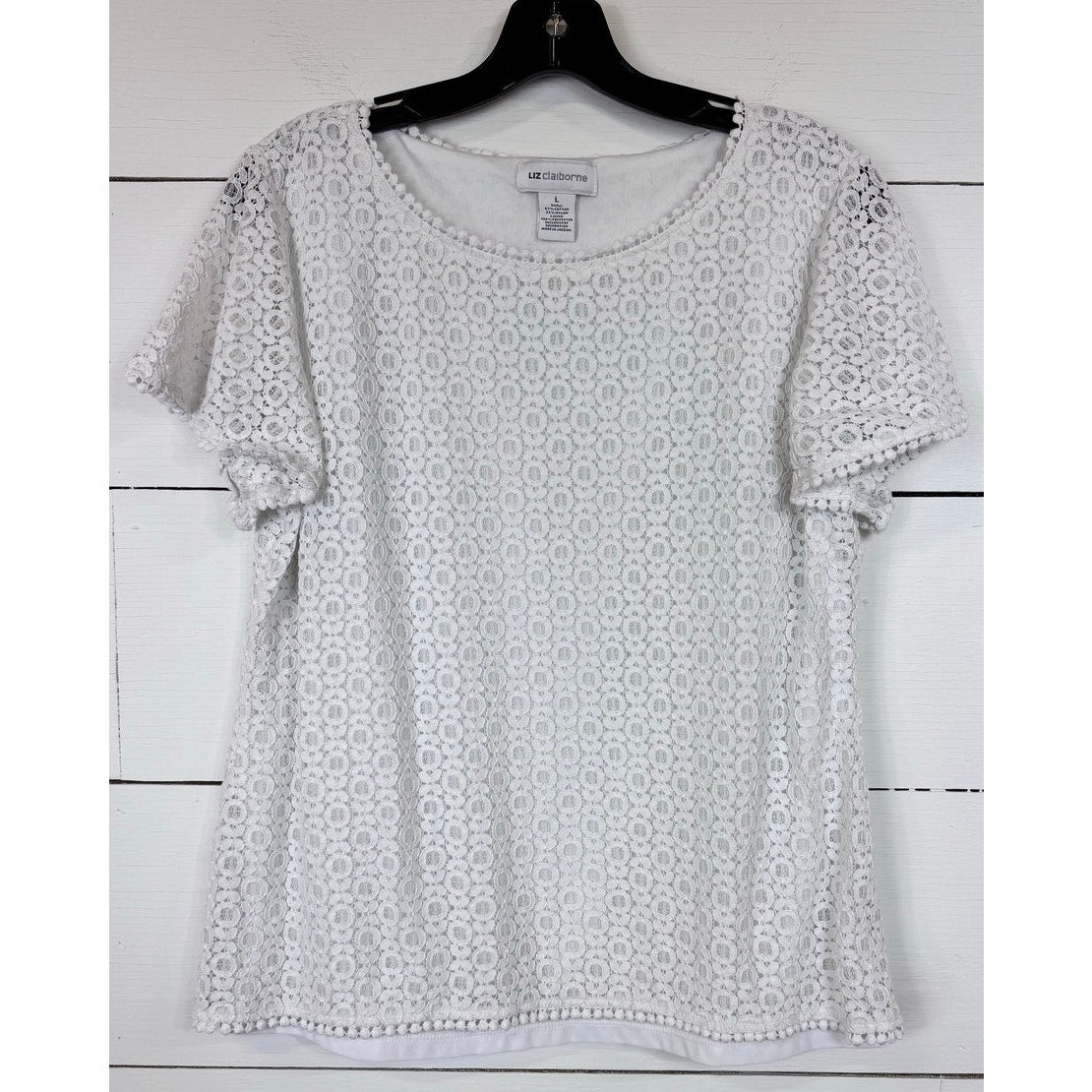 Liz Claiborne Short Sleeve Blouse Women's Size Large