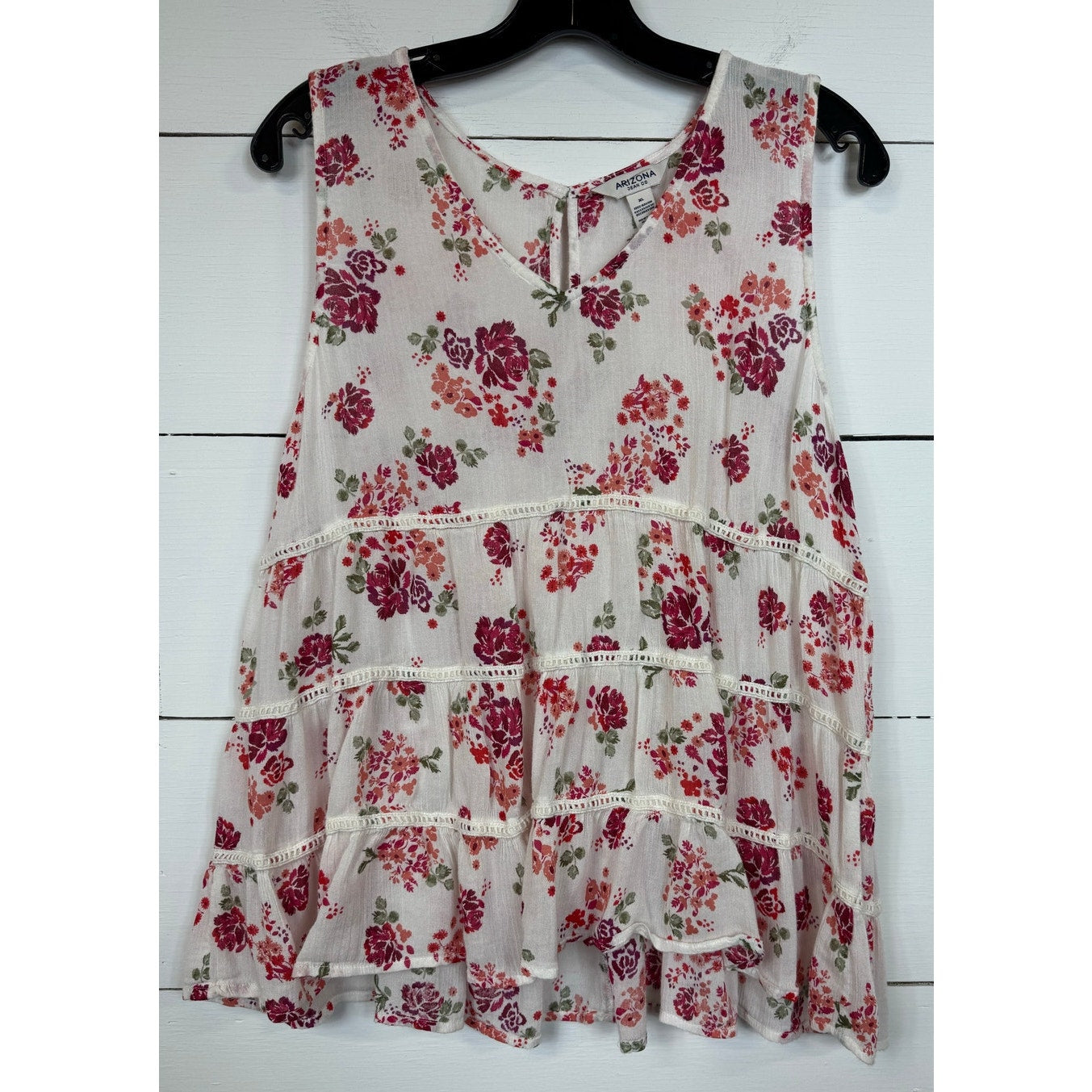 Arizona Sleeveless Floral Blouse Women's Size XL