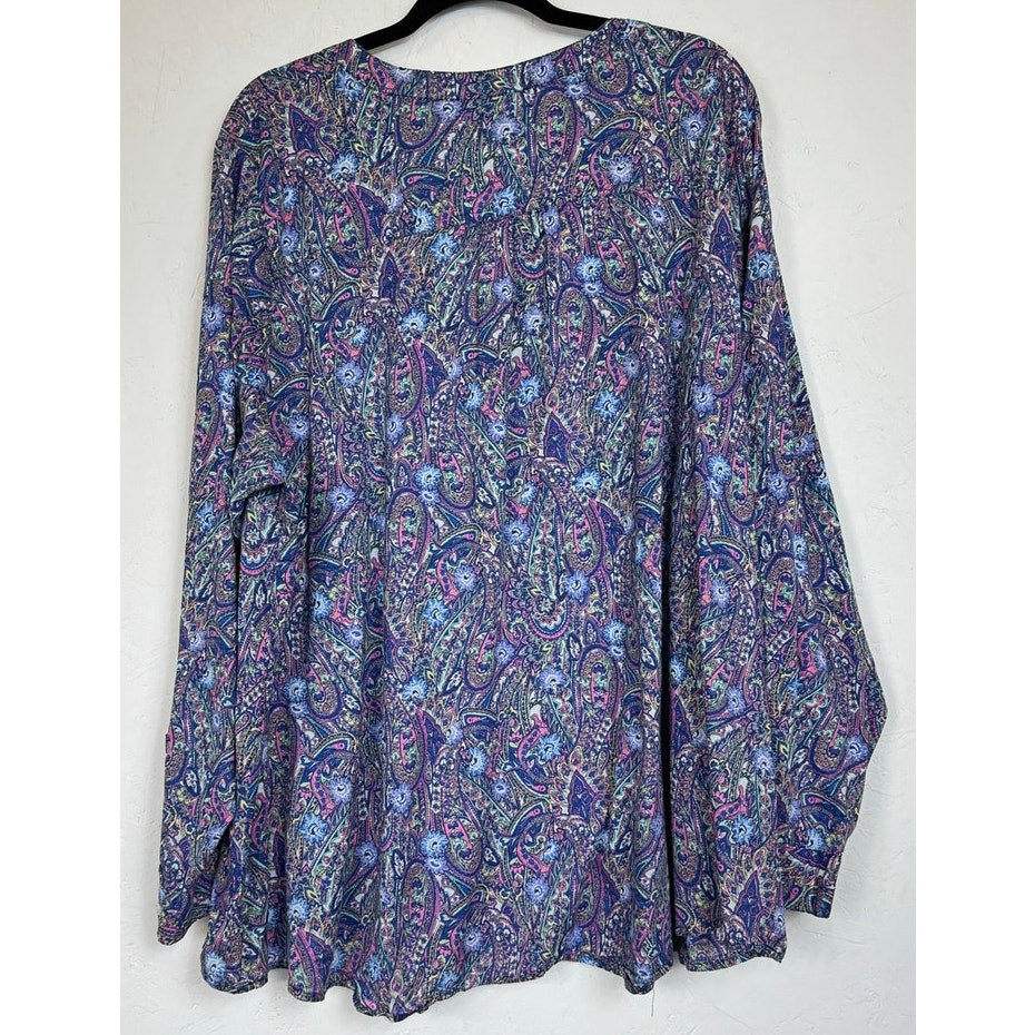 Lane Bryant Blue Long Sleeve Blouse Women's 26/28