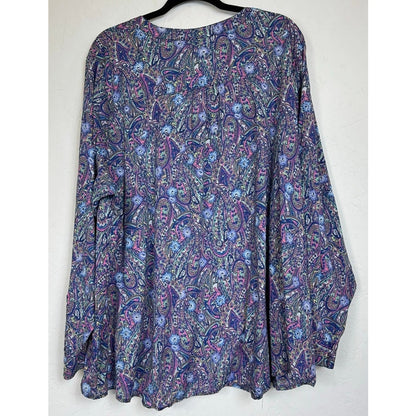 Lane Bryant Blue Long Sleeve Blouse Women's 26/28