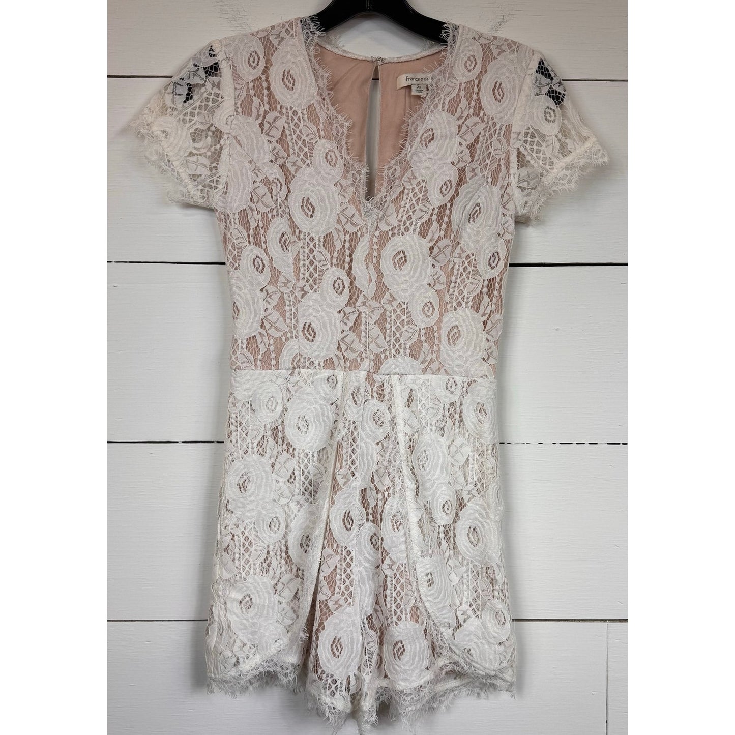Francesca's White Lace Romper Women's Size XS