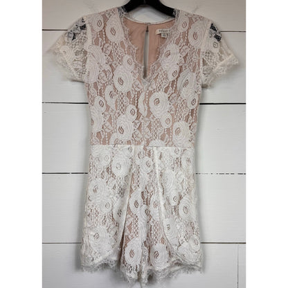 Francesca's White Lace Romper Women's Size XS