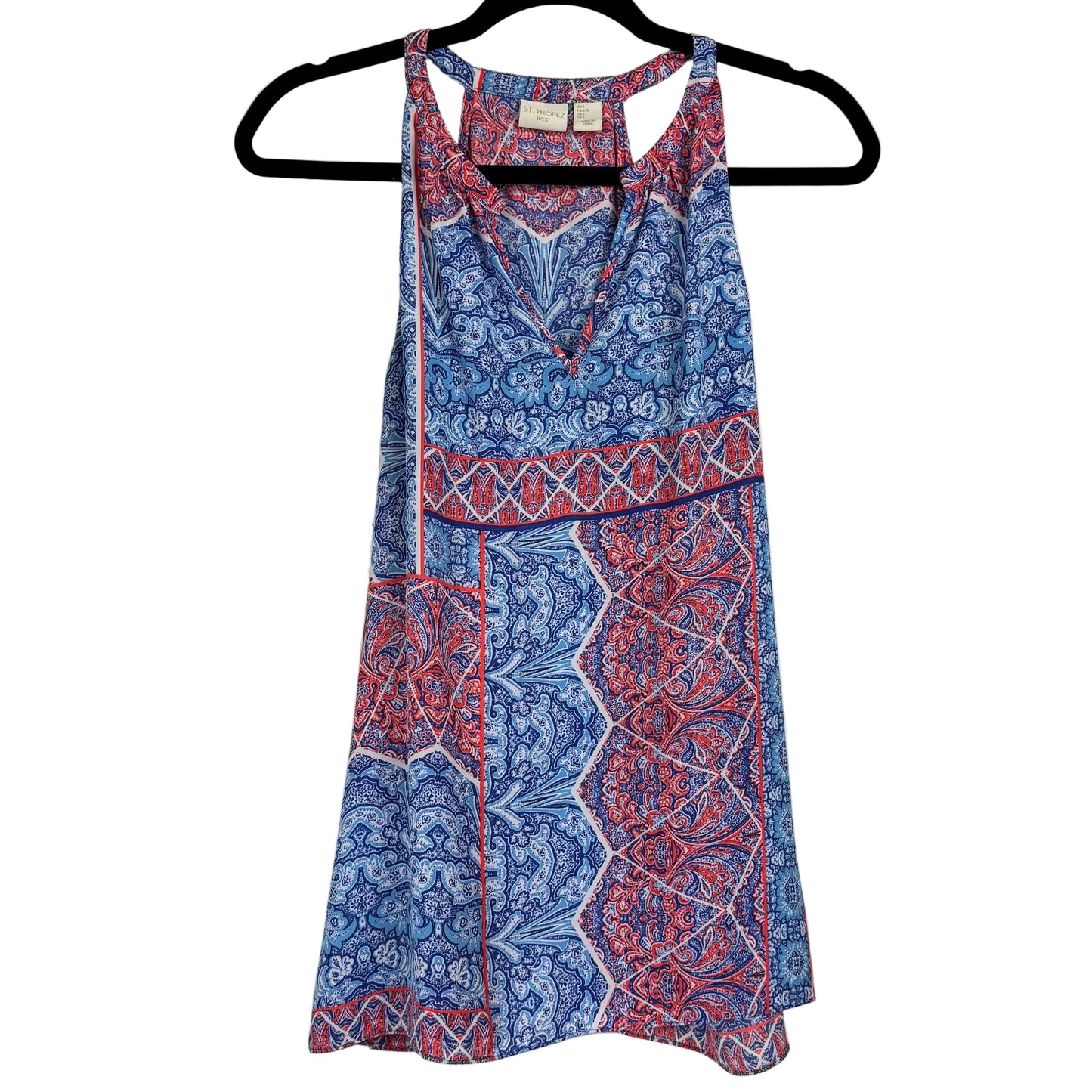 St. Tropez West Blue and Pink Sleeveless Blouse Women's Size Large
