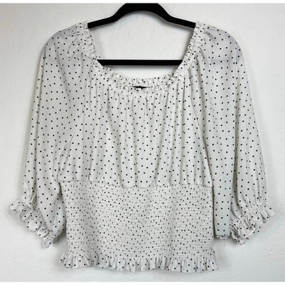 1. State White & Black 3/4 Sleeve Blouse Women's Size XL