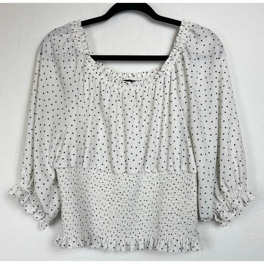 1. State White & Black 3/4 Sleeve Blouse Women's Size XL