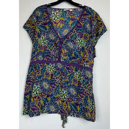 Cato Blue Short Sleeve Blouse Women's 26/28W