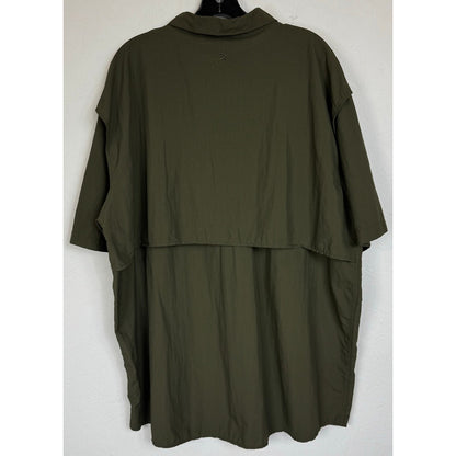 Magellan Green Button Up Short Sleeve Shirt Men's 2XL