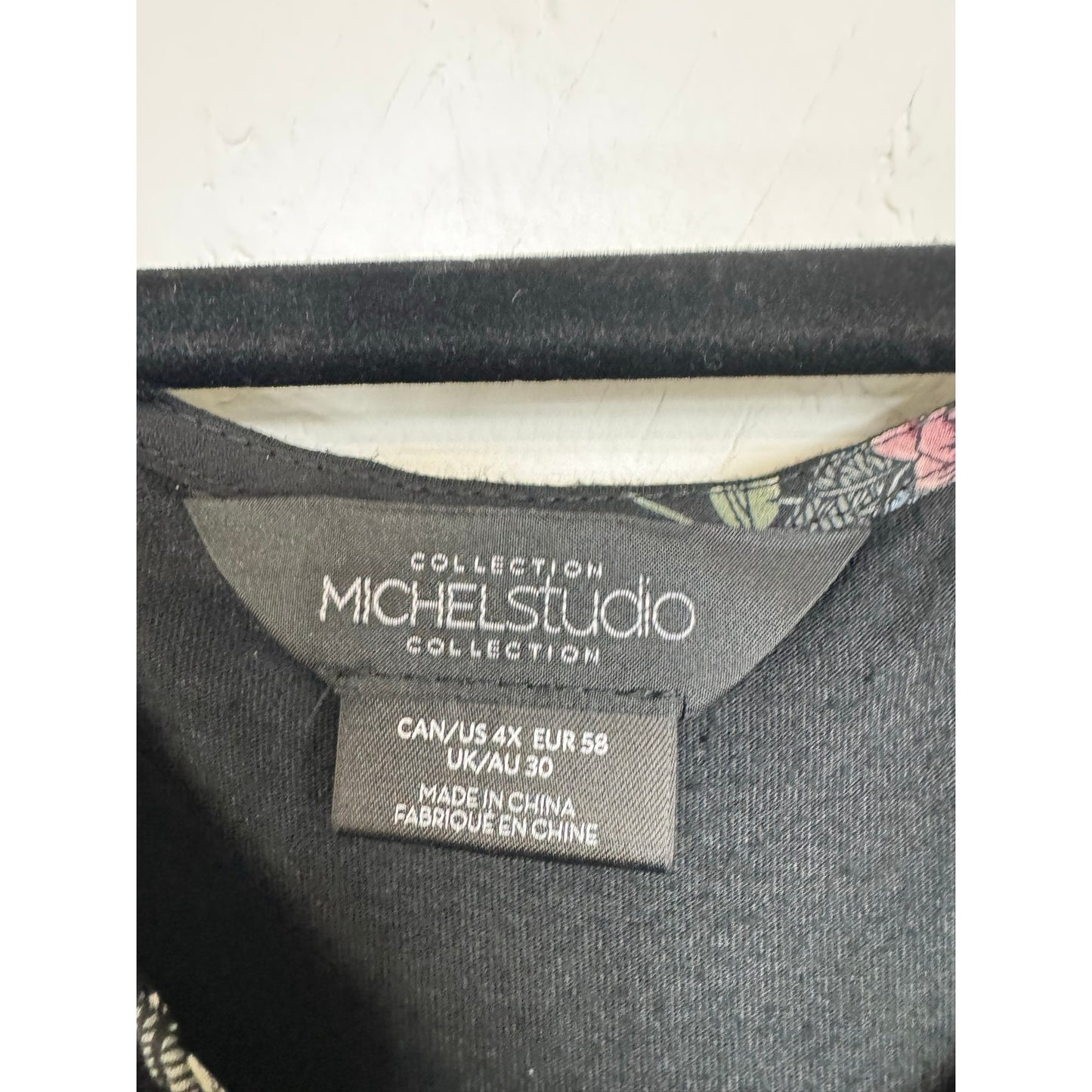 Michel Studio Collection Black Short Sleeve Blouse Women's 4X