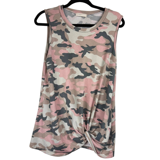Perfect Peach Pink Sleeveless Blouse Women's Size Large