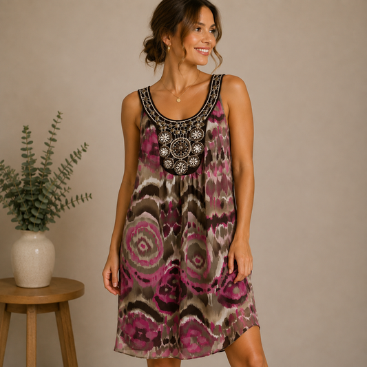 Dressbarn Brown Sleeveless Knee-length Dress Women's 10