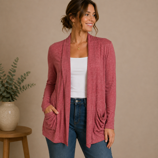 Maurices Pink Long Sleeve Cardigan Women's Large