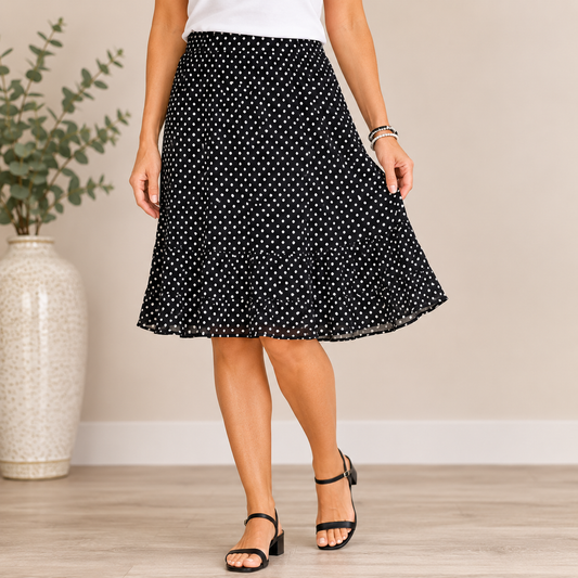 Peter Nygard Black & White Midi Skirt Women's 14 Petite