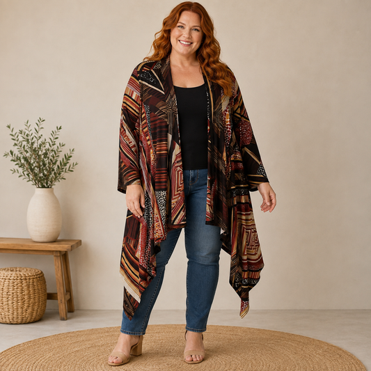 Avenue Brown Long Sleeve Cardigan Women's 26/28