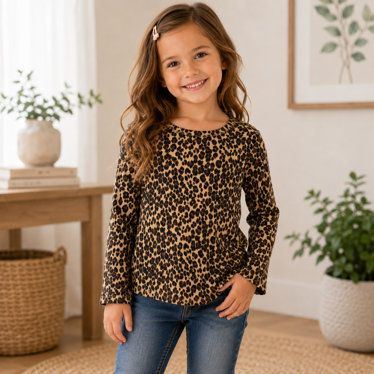Old Navy Brown Long Sleeve Shirt Girl's Size 5t