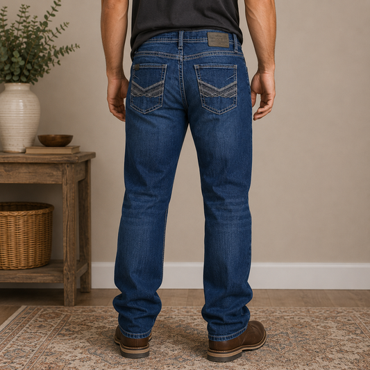 Bke Blue Straight Leg Jeans Men's 34x30