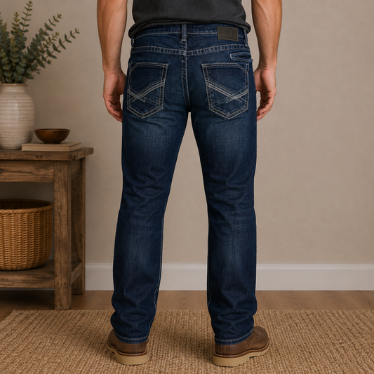 Bke Blue Straight Leg Jeans Men's 36x30