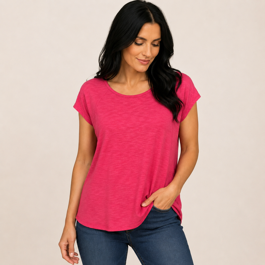 Cato Pink Short Sleeve Blouse Women's Medium