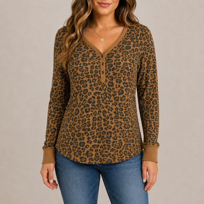 Time And Tru Brown Long Sleeve Shirt Women's Small