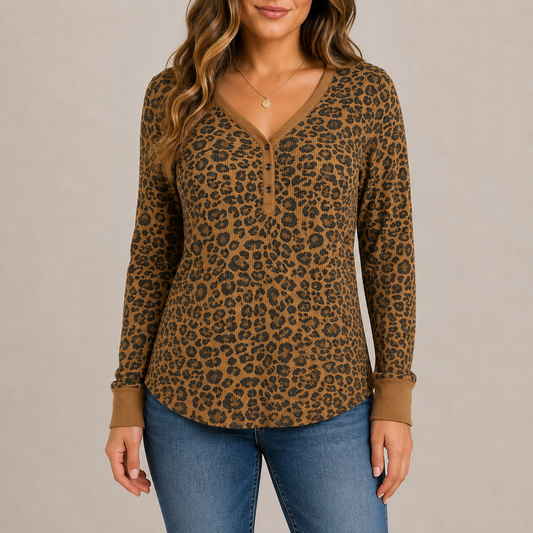 Time And Tru Brown Long Sleeve Shirt Women's Small