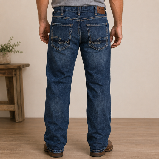 Silver Blue Straight Cut Jeans Men's Size 33x30