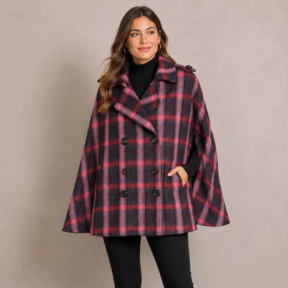 Kate Landry Plaid Cape Women's Size One Size