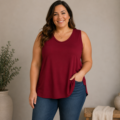 Studio C Red Sleeveless Blouse Women's 22/24W