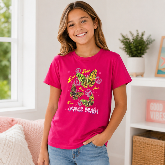 Surf Style Pink Short Sleeve T-shirt Girl's 10/12