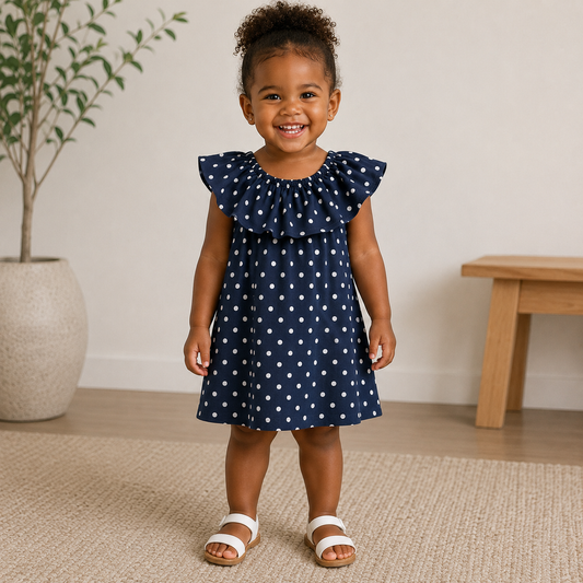 Wonder Nation Blue & White Sleeveless Dress Girl's 2t