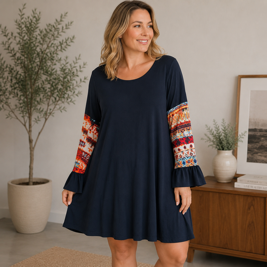 Voll Long Sleeve Knee Length Dress Women's Size L/XL