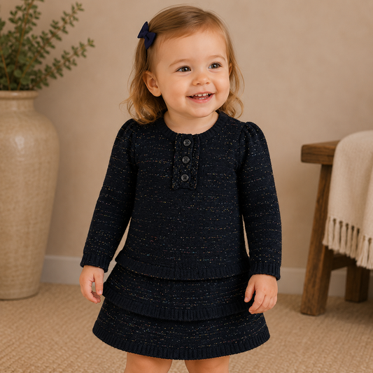Healthtex Black Long Sleeve Sweater Dress Baby 24m