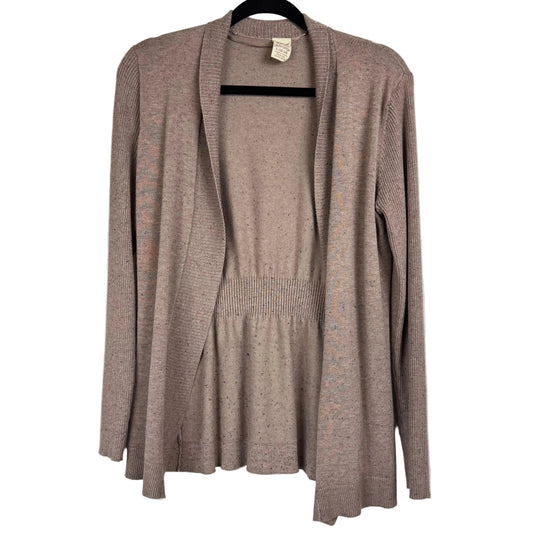Faded Glory Beige Long Sleeve Cardigan Women's Size Large