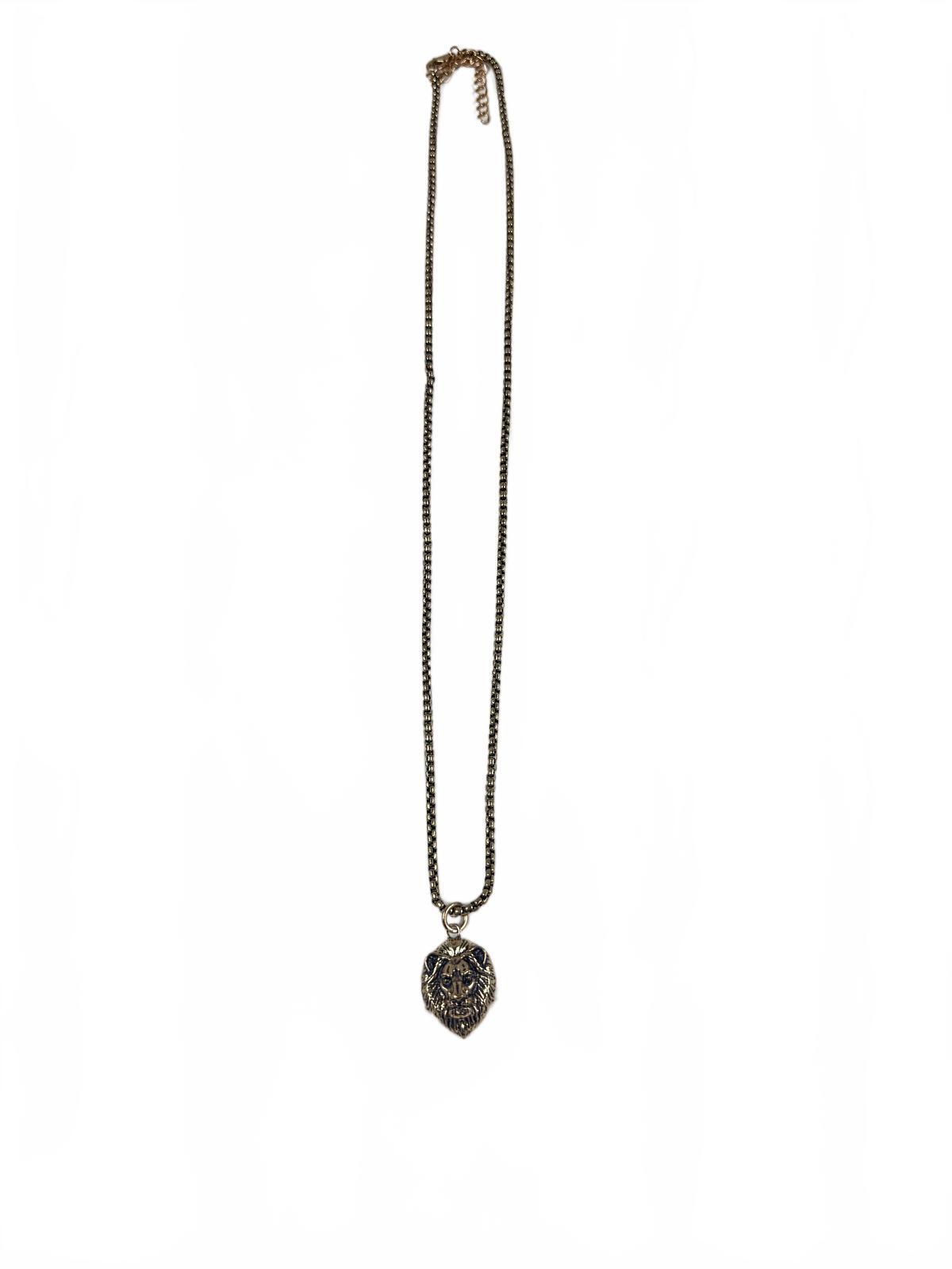 Fashion Jewelry Gold Toned Lion Head Women's Necklace