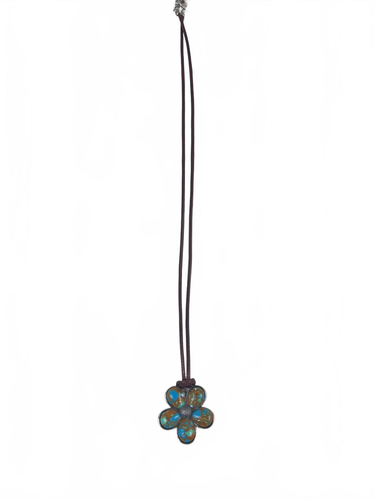 Fashion Jewelry Brown Corded Flower Pendant Women's Necklace