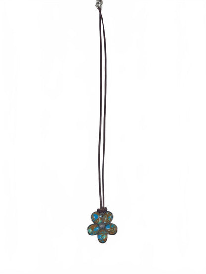 Fashion Jewelry Brown Corded Flower Pendant Women's Necklace