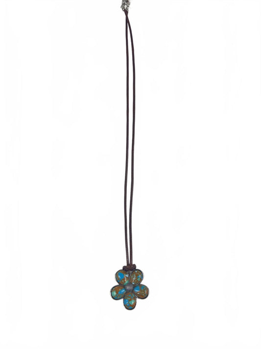 Fashion Jewelry Brown Corded Flower Pendant Women's Necklace