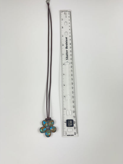 Fashion Jewelry Brown Corded Flower Pendant Women's Necklace
