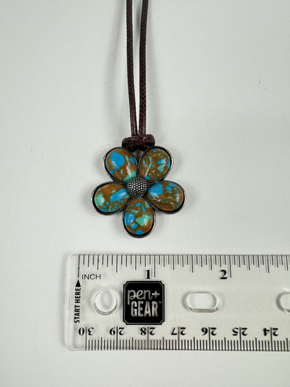 Fashion Jewelry Brown Corded Flower Pendant Women's Necklace