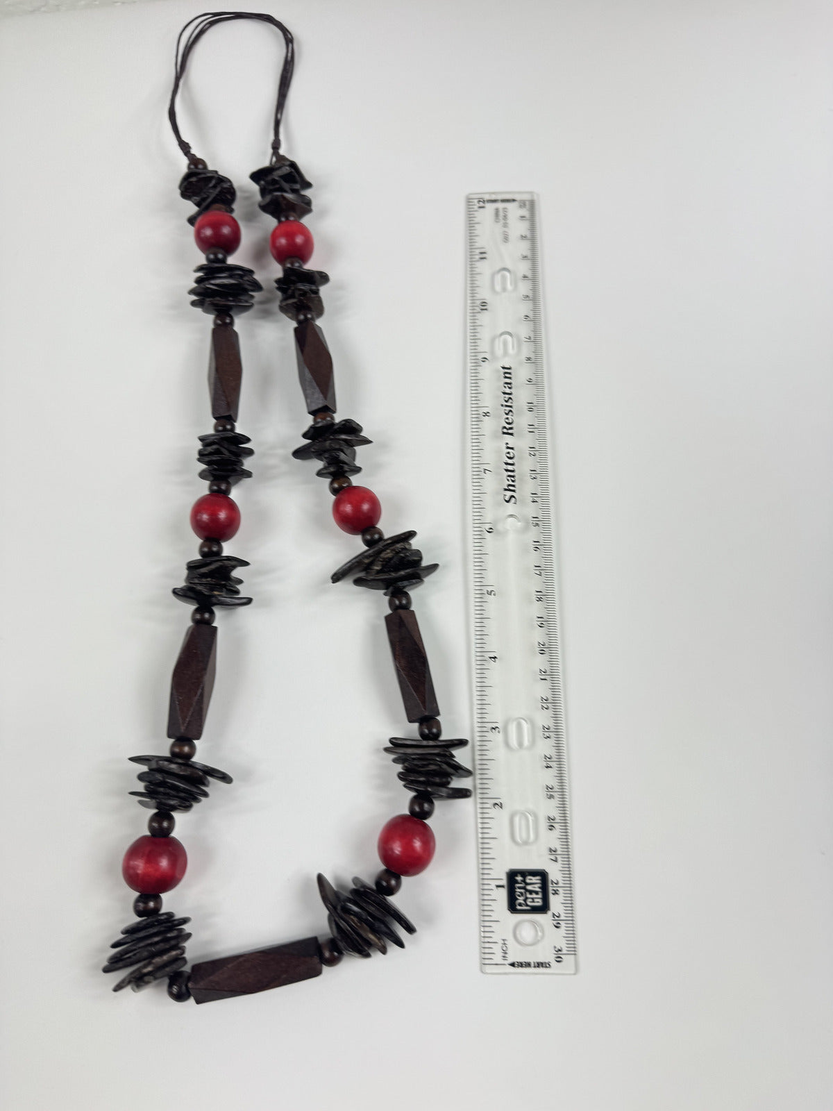 Fashion Jewelry Red & Wooden Beaded Women's Necklace