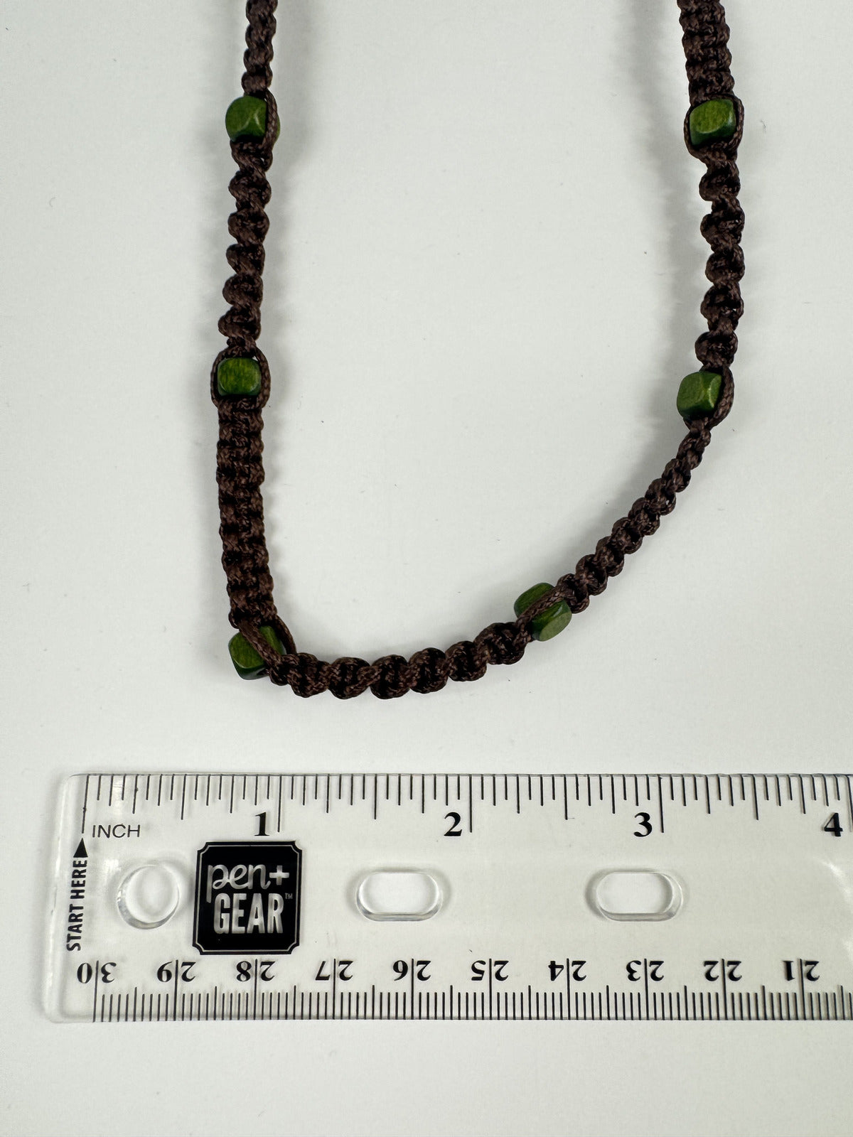 Fashion Jewelry Green Beaded Brown Cord Women's Necklace