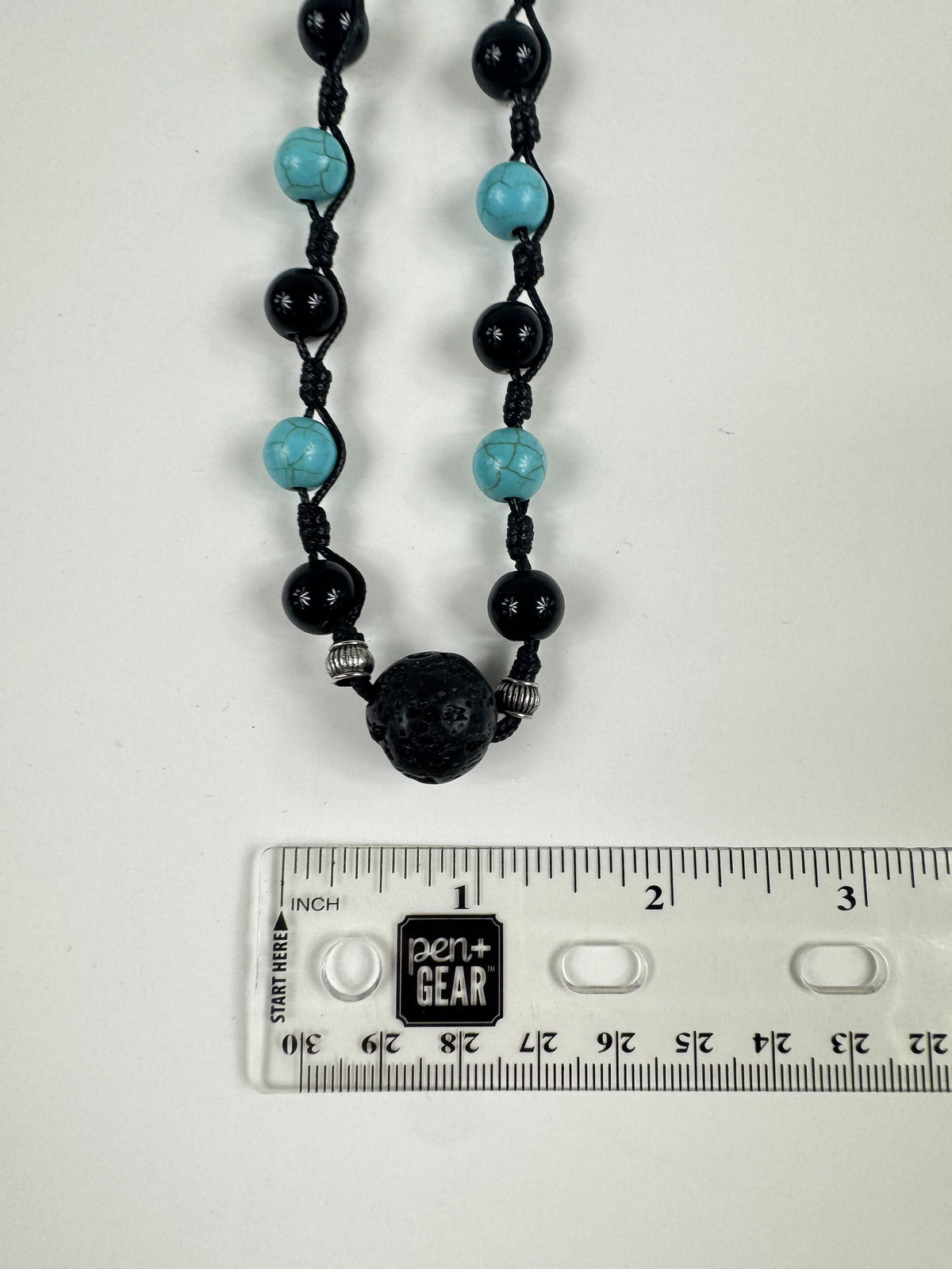Fashion Jewelry Beaded Turquoise & Black Cord Women's Necklace