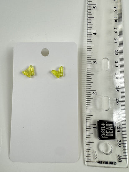 Fashion Jewelry Yellow Butterfly Stud Earrings