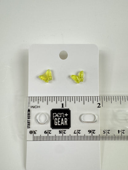 Fashion Jewelry Yellow Butterfly Stud Earrings