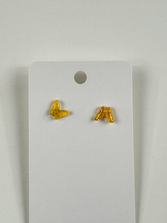 Fashion Jewelry Orange Butterfly Stud Earrings