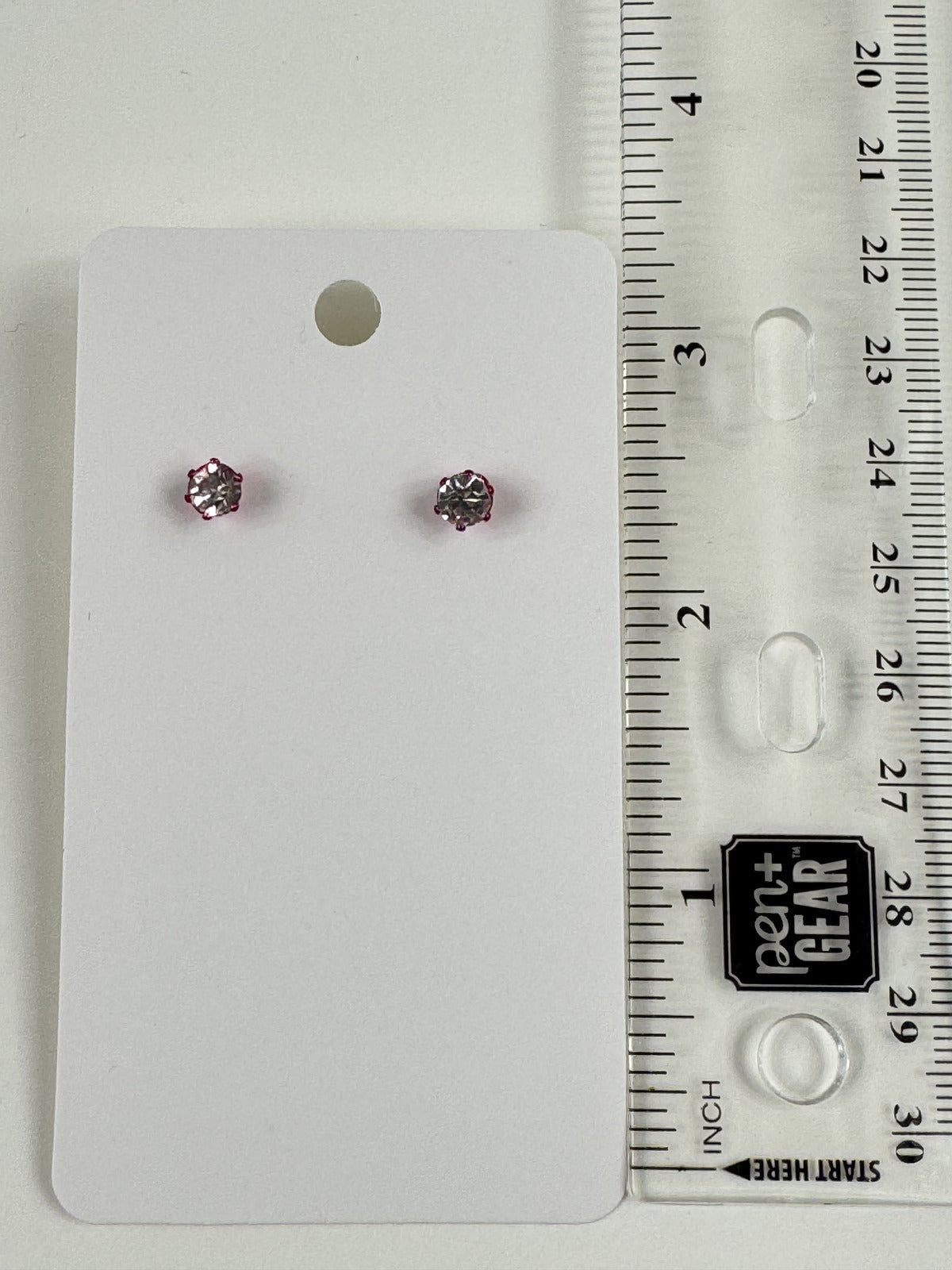 Fashion Jewelry Pink Setting White Rhinestone Stud Earrings
