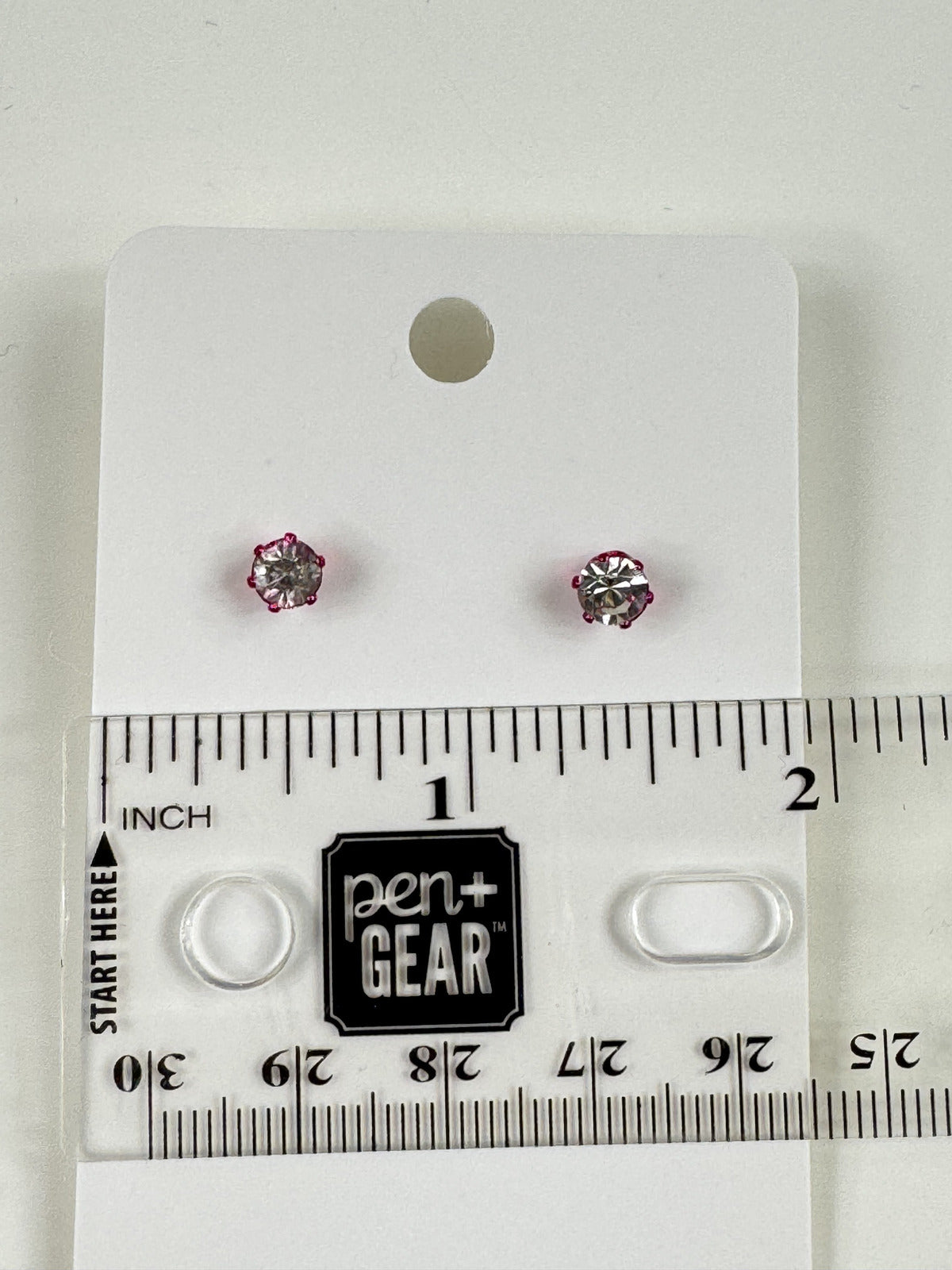 Fashion Jewelry Pink Setting White Rhinestone Stud Earrings