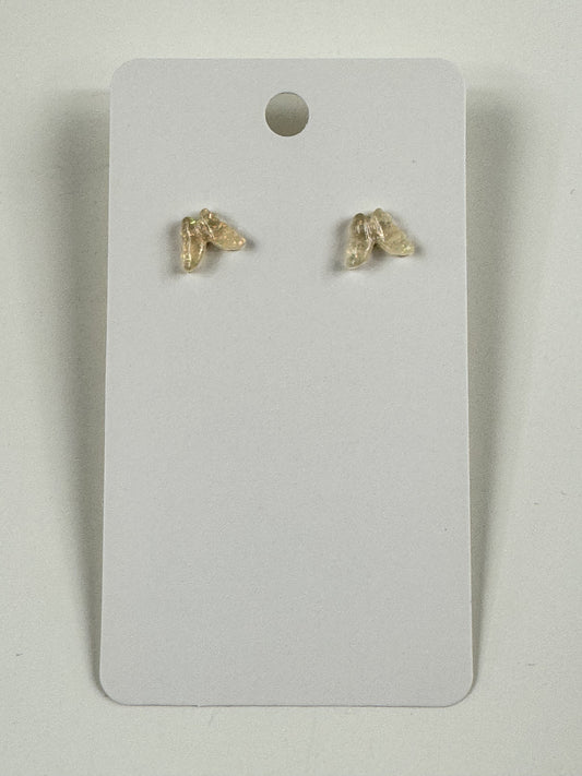 Fashion Jewelry Cream Butterfly Stud Earrings