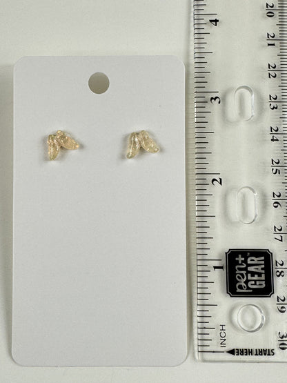 Fashion Jewelry Cream Butterfly Stud Earrings